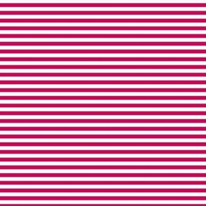 Small Horizontal Bengal Stripe Pattern - Ruby and White