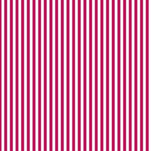 Small Vertical Bengal Stripe Pattern - Ruby and White