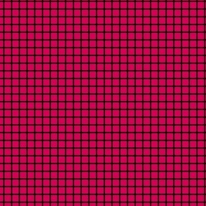 Small Grid Pattern - Ruby and Black