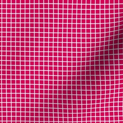Small Grid Pattern - Ruby and White