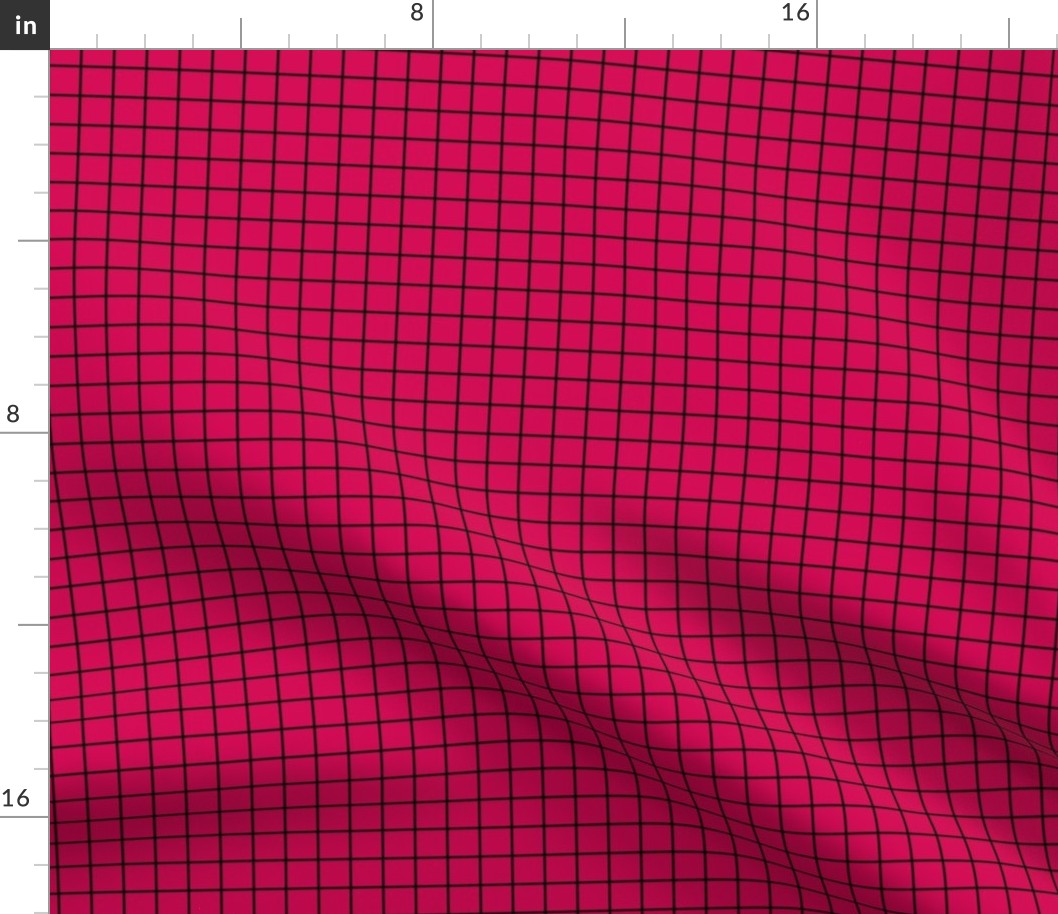 Grid Pattern - Ruby and Black