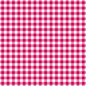 Small Gingham Pattern - Ruby and White