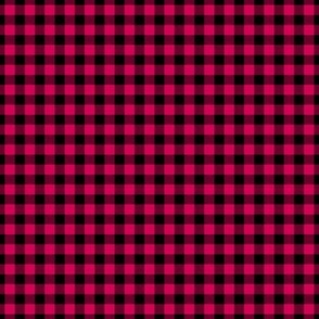 Small Gingham Pattern - Ruby and Black
