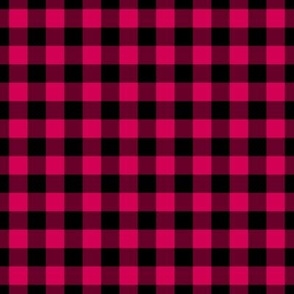 Gingham Pattern - Ruby and Black