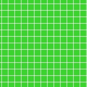 Grid Pattern - Lime Green and White