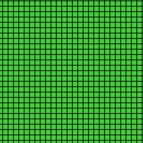 Small Grid Pattern - Lime Green and Black