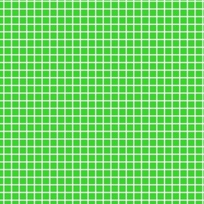 Small Grid Pattern - Lime Green and White