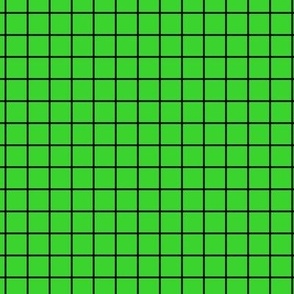 Grid Pattern - Lime Green and Black