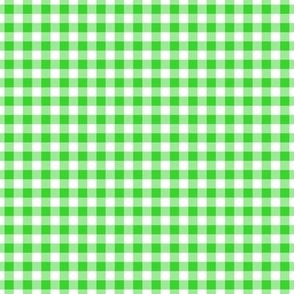 Small Gingham Pattern - Lime Green and White