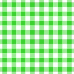 Gingham Pattern - Lime Green and White