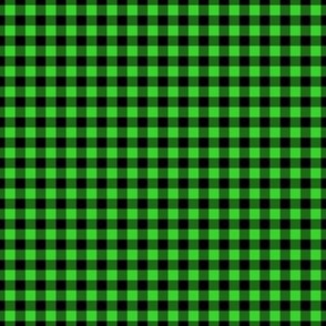 Small Gingham Pattern - Lime Green and Black