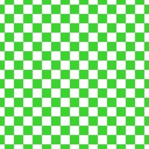 Checker Pattern - Lime Green and White