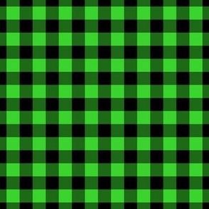 Gingham Pattern - Lime Green and Black