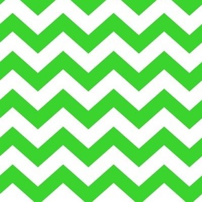 Chevron Pattern - Lime Green and White