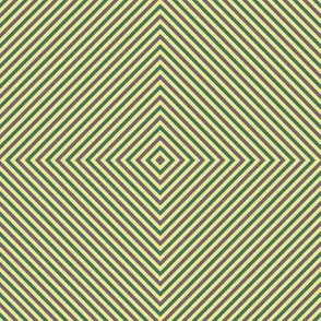 AWK1 - Medium -Mid-Century Op Art Diagonals in Yellow-Green, Purple, Teal