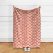 Clam Shell Deco- Seashell White on Salmon Coral- Large Scale