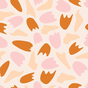 orange and pink abstract flowers