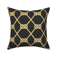 Rope gold black nautical double knot large