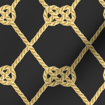 Rope gold black nautical double knot large