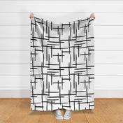 Abstract geometric raster black and white monochrome checkered stripe stroke and lines trend pattern grid JUMBO wallpaper size