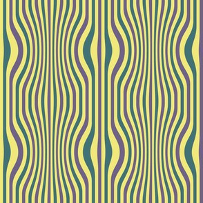 AWK1 - Small - Sexy Stripes in Blue-green, Purple and Pastel Yellow