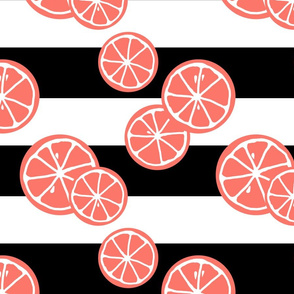 grapefruit on black stripes