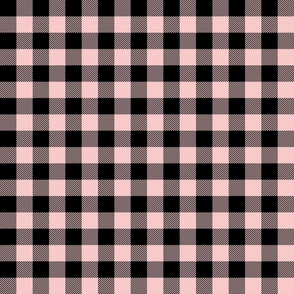 1" black and pink gingham