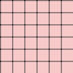 spread out gingham black on pink small