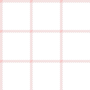 spread out gingham pink on white 