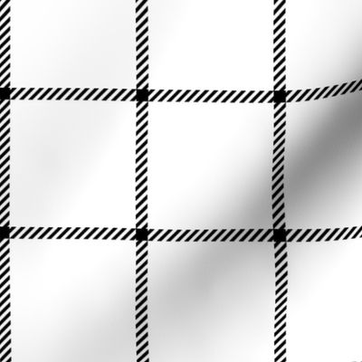 spread out gingham black on white small