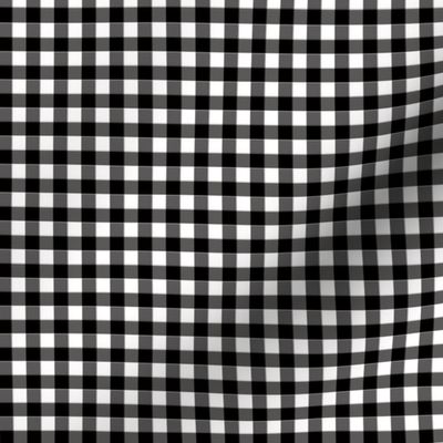 Black and Gold Gingham 2- quarter inch squares black