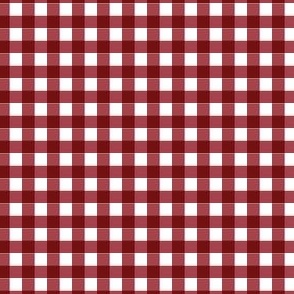 Garnet and Black Gingham 2 quarter inch squares, garnet