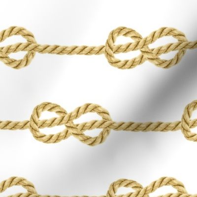 White Gold Rope horizontal nautical rows