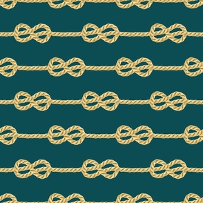 Emerald green Gold Rope horizontal nautical rows