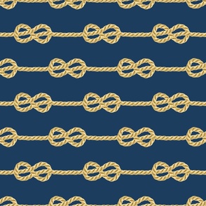 Navy Gold Rope horizontal nautical rows