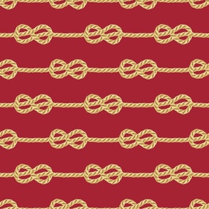 Red Gold Rope horizontal nautical rows