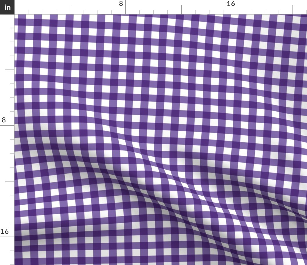 Orange and Purple Gingham half inch squares 2 purple