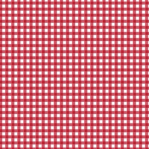 Red and Blue Gingham 3 eighth inch squares red