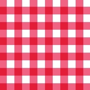 Red and Yellow Gingham 1 half inch squares