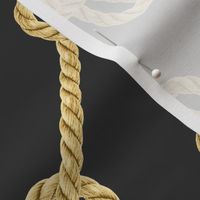 Nautical rope knots gold black diagonal