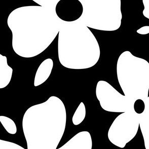 Black and Gold Daisy Flowers Large- black