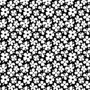 Black and Gold Daisy Flowers Extra Small- black