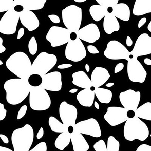 Garnet and Black Daisy Flowers Medium- Black