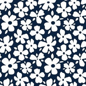 Gold and Blue Daisy Flowers Small- Navy