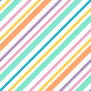 Diagonal Stripes in pastel rainbow