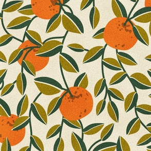 Orange Orchard- Classic Farm- Vintage- Eggshell- Large Scale