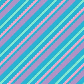 Diagonal Stripes Cool Blue and pink