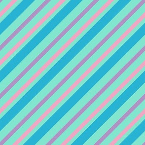 Diagonal Stripes Cool teal and pink