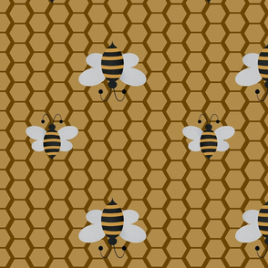 Large scale bees on gold