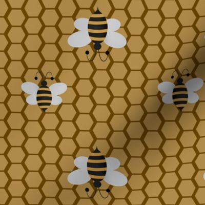 Medium scale bees on gold